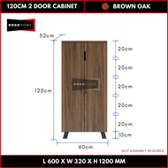 [120CM Tinggi] EsseHome 4ft 2 Door Cabinet 5 Tier Shoe Cabinet Kabinet Kasut 5 Tingkat 2 Pintu Almar