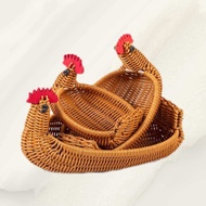 【One Set】Bakul Buah Anyaman Plastic Rotan| bentuk Haiwan Comel | Dapar Penyimpanan Snek Sayur-sayura