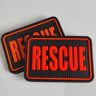 PATCH RUBBER TULISAN RESCUE/TIMSAR/BNPB/BPBD/TEMPELAN KARET EMBLEM VELCRO