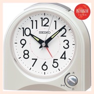 Seiko Clock, alarm clock, table clock, analog, white pearl, 115×115×55mm KR520W