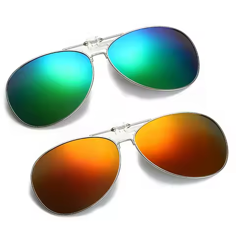 Oversized Fishing Sunglasses Clip Fishing Glasses Men Driving Polarized Alloy Aviation Big Women Gla