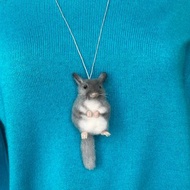 龍貓項鍊吊墜女式針氈可愛羊毛動物逼真