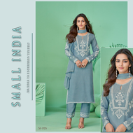 {**ส่งฟรี**} SMALL INDIA 🌸 Pure Rayon Viscose Lakhnavi Kurtis 🌸 Beautiful Kurti Set