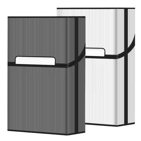 Portable Slim Aluminum Cigarette Case Regular King Size Plastic Cigar Tobacco Holder Box Storage Con