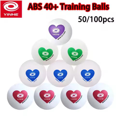 YINHE 40+ Seamed Table Tennis Balls ABS New Material Red/Blue/Green/Purple Heart Durable Ping Pong B