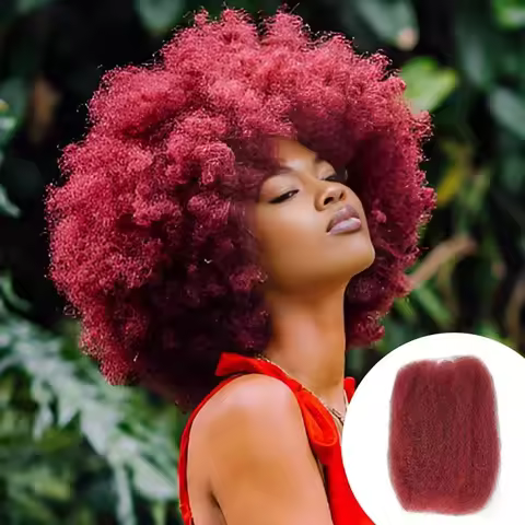 Brazilian Afro Kinky Bulk Hair No Attachment Qvr Human Hair Bulk For 1Pc Braiding 99J Red Ginger Ora