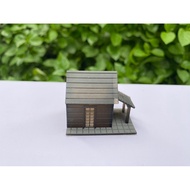 Sharp 3D printed 1-storey mini house model - Miniature decoration, semi-landscape, terrarium