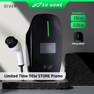 EV Home Diver - EV Charger Type 2 11kW 22kW 3 Phase RFID/Smart App Control IP55 Extended Warranty