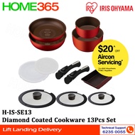 Iris Ohyama Diamond Coated Cookware 13Pcs Set H-IS-SE13