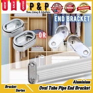 Oval Pipe End Bracket Closet Wardrobe Cloth Hanger Hollow Pole Rod Tube (Besi Pengantung Baju)