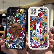 N91 Basketball Logo Silicone Black White Casing for OPPO Reno A93 F17 4F Pro 4 Lite Case