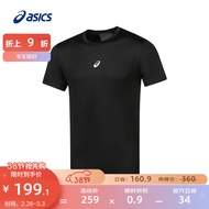 亚瑟士ASICS运动T恤男子跑步短袖透气舒适运动上衣 2031E116-001 黑色 L