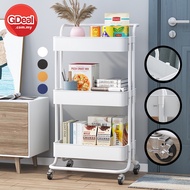 GDeal 3 Tier Multifunction Storage Trolley Rack Office Shelves Home Kitchen Rack With Wheel