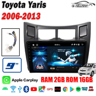 AO จอแอนดรอย 9นิ้ว TOYOTA YARIS 2006-2013 จอติดรถยนต์ ปลั๊กตรงรุ่น วิทยุ เครื่องเสียงรถ APPLE CARPLA