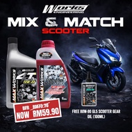 MIX & MATCH SCOOTER - Maxworks Semi Synthetic 10W-40 + Maxworks -40 Coolant FREE 80W-90 Scooter Gear
