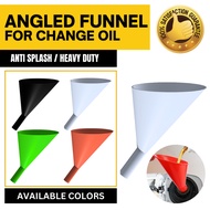 Heavy-Duty Angled Oil Funnel – Anti-Splash Funnel for Engine Oil Change