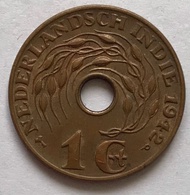 C457 , Koin NEDERLAND INDIE , th 1942 P 1 cent bolong