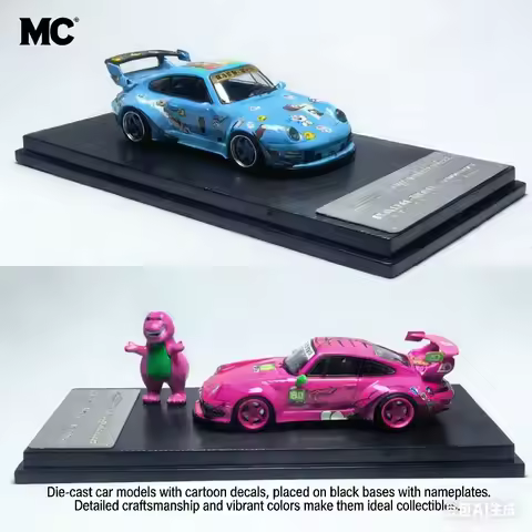 MC RWB 993 Cartoon Art Edition – 1:64 Die-Cast Collectible with Display Base