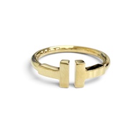 全新狀態 △ TIFFANY&Co. Tiffany T Wire 戒指，AU750 (YG) 黃金，JP9 號，重 3.11 克，2018 年5購入，女士款，配有盒子和防塵袋。