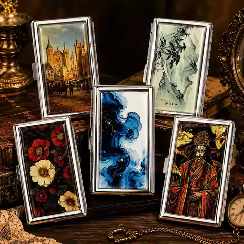 Vintage-Style Vintage Card Case Metal Material Versatile Design Cash Case Multi-function Easy Snap M