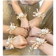 Korean style flower bracelet corsage for bridesmaids/ sisters