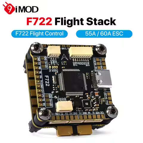 9IMOD F722 Flight Stack F722 Flight Control 55A/60A ESC 3-6S Lipo 30.5x30.5mm 2.4G Receiver For Remo