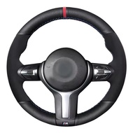Black Suede leather Blue Marker Steering Wheel Covers for BMW M2 M3 F80 F82 M4 M5 F12 F13 M6 F85 F87