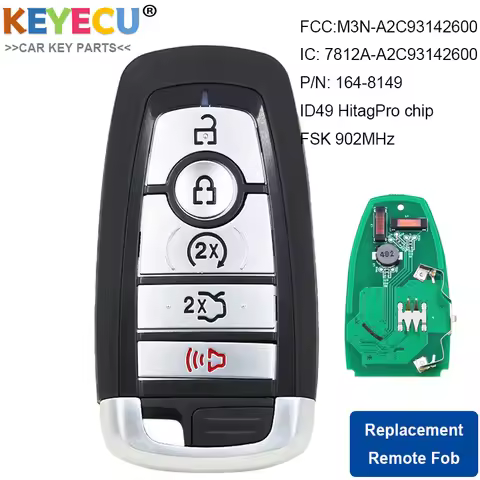 KEYECU Smart Prox Remote Key for Ford Fusion Explorer Expedition Edge 2017-2022, Fob 902MHz - M3N-A2