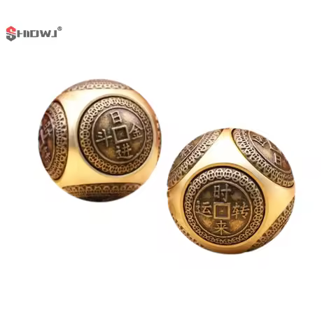 Six-faced Four blessing luck money Fidget Spinner EDC Copper Stress Relief Cube Decompression Cube A