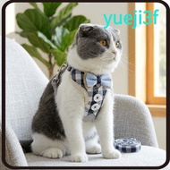 YUEJI Cat Harness Set, Air Permeable Fabric Vest Shaped Cut Cat Walking Vest, Escape Resistant Struc