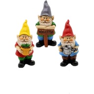 Patung Miniatur Gnome MUAMAX Aksesori Taman Dongeng Hadiah untuk Taman Gnome Kecil Patung Gnome Keci