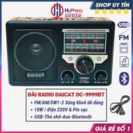 Đài Radio Cho Người Già DAICAT DC-9999BT Bluetooth Đài Fm-Am-Sw Sóng Khỏe Nghe Nhạc Usb-Thẻ Nhớ Có P