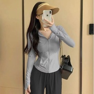 อาหารพร้อมทาน JULY M-3XL เสื้อกัน uv UPF50+ กระชับหุ่น เสื้อแขนยาวเข้ารูป  ผ้าเรยอน Sport กันแดด สำห