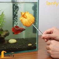 LANFY Teasing Fish Stick, Long Pole Resin Betta Training Wand, Creative Fish Shaped Colorful Simulat
