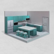 場景袖珍屋 - Kitchen #002 - DIY 紙模型