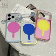 All-Inclusive Button Pink Soft Edge Magnetic Hard Case Suitable For iPhone 17 16 15 14 13 Pro Max i1