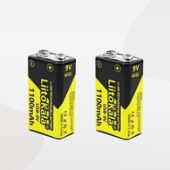 / /Liitokala Original Rechargeable Battery 9V Li-ion 1100mAh Micro Type-C Charging 6F22 Lithium Batt