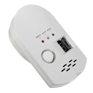 (FTQN) 1 Piece Natural Gas Detector Gas Leak Detector Plug-in Gas Alarm with Digital Display EU Plug