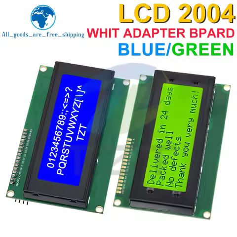 TZT IIC/I2C/TWI 2004 Serial Blue Green Backlight LCD Module for Arduino UNO R3 MEGA2560 20 X 4 LCD20