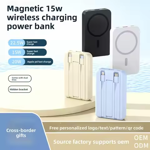 10000 MAh Customized Power Bank with Wired Fast Charging for MagSafe Super Magnetic Wireless Power B