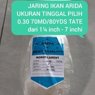 . jaring ikan ARIDA 0.30 70MD/80YDS TATE ukuran 2 inchi - 7 inchi jaring nelayan jaring arida