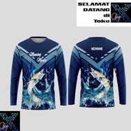 Baju Kaos Jersey Mancing Mania Keren Custom Fishing Lengan Panjang -