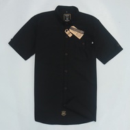 Brill Eighty Eight - Kemeja Polos Lengan Pendek Premium Black 88 P4035