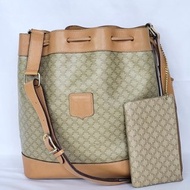 絕版古董包 Celine老花中古水桶包 單肩包 皮革包 斜背復古二手