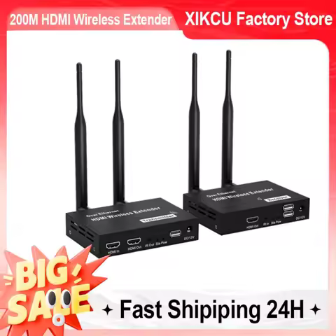 200M 1080P HDMI-Compatible Wireless Extender 5.8G HD Transmission Projector Video Extension for PC L