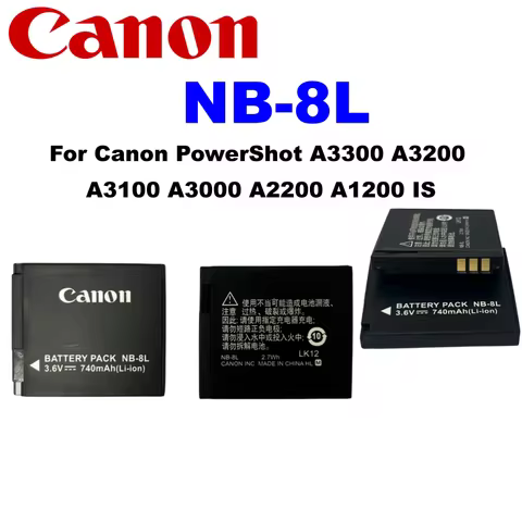 Original 3.6V 740mAh NB-8L NB 8L NB8L Li-ion Digital Camera Battery For Canon PowerShot A3300 A3200