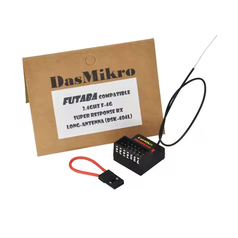 Futaba F-4G 4 Channel 2.4Ghz Compatible Receiver with Long Antenna DASMIKRO DSK-404L For Futaba 10PX