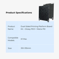 Sinhopsa Creality K1 Max Dual-Sided Printing Platform Board Kit (Without soft magnetic sticker) Glos