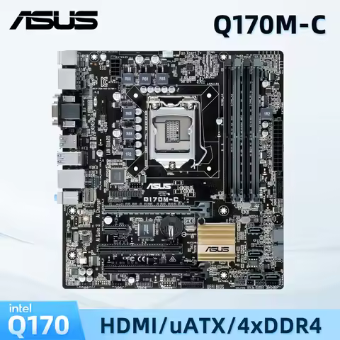 ASUS Q170M-C Micro ATX Motherboard Intel Q170 LGA 1151 Socket Supports for Core i3 6100 6300 7100 i5