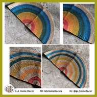 ◸ ❡ ✼ Rainbow Abaca Half Carpet - Handmade - Natural Material